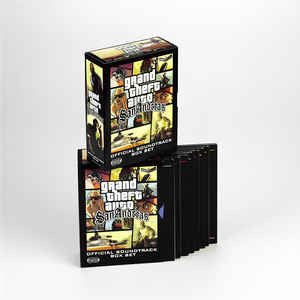 Image of Back Cover of 8xCD - G+/VG+ - VARIOUS, Grand Theft Auto San Andreas (Official Soundtrack Box Set) (Interscope Records; 0602498649039, US 2004, Box Set), Box has scuffed corners and disc "the Party on" has light marks, plays fine.,  - 4135049E