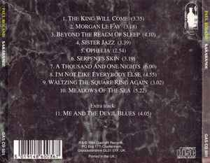 Image of Back Cover of 4155007S: CD - PAUL ROLAND, Sarabande (Gaslight Records; GAS CD 501, UK 1994)   VG+/VG+