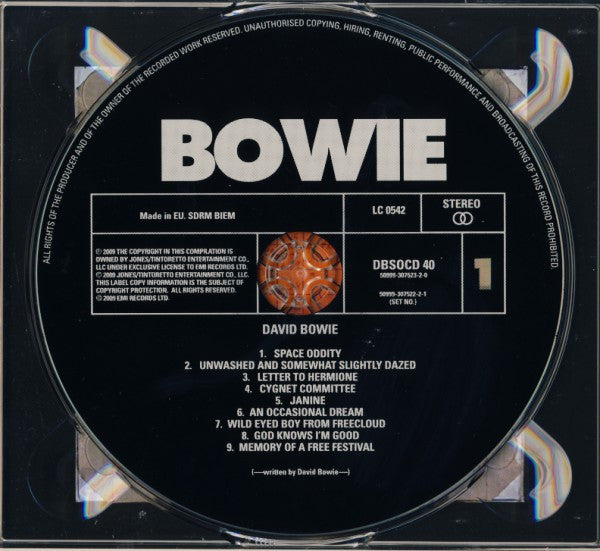 Image of Label Cover of 2xCD -  - DAVID BOWIE, David Bowie (EMI; DBSOCD 40, UK & Europe 2009, Double Digipak, Booklet), ,  - 1936252E