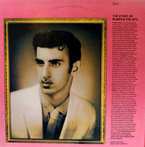 Image of Back Cover of 4115101C: LP - THE MOTHERS OF INVENTION, Cruising With Ruben & The Jets (Barking Pumpkin Records; BPR-7777-5, US 1985 Reissue, Gatefold, From The Old Masters Box Set)   VG+/VG+