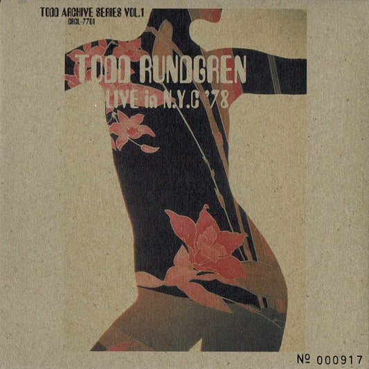 Image of Front Cover of 4155073S: CD - TODD RUNDGREN, Live In N.Y.C '78 (Panfish; CRCL-7701 (SCD-5629), Japan 1999)   VG+/VG+
