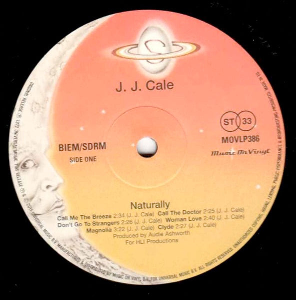 Image of Label Cover of LP - NEW/NEW - J.J. CALE, Naturally (Music On Vinyl; MOVLP386, Europe 2011 Reissue, 180 Gram Vinyl), ,  - 1336264E