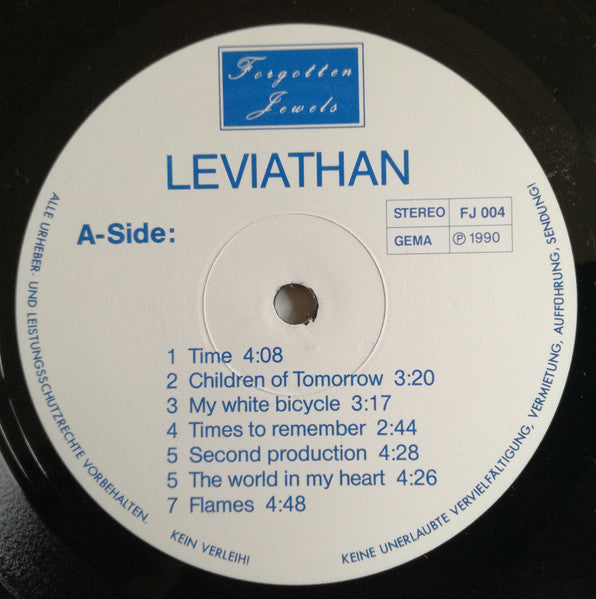 Image of Label Cover of LP - VG/VG - LEVIATHAN, Leviathan (Forgotten Jewels; FJ LP 004, Germany 1990, Glossy Sleeve, Unofficial Compilation), Strong VG,  - 2816262C