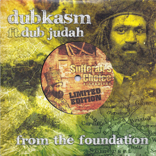 Image of Front Cover of 7" - EX/VG+ - DUBKASM FT. DUB JUDAH, From The Foundation (Sufferah's Choice Recordings; DUBK-08, UK 2008, Die Cut Picture Sleeve, Numbered Limited Edition), ,  - 4115290C
