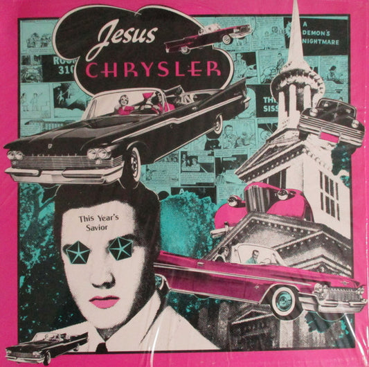 Image of Front Cover of 4115369C: LP - JESUS CHRYSLER, This Year's Savior (Toxic Shock; TXLP-14, US 1988, 2 Inserts & Booklet) Strong VG  VG/VG