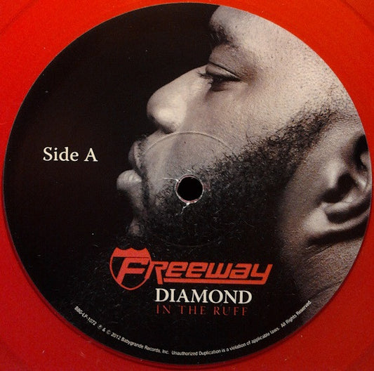 Image of Front Cover of 4115421C: 2xLP - FREEWAY, Diamond In The Ruff (Babygrande; BBG-LP-1072, US 2012, Picture Sleeve, Red Vinyl)   VG+/VG+