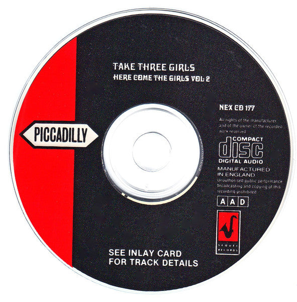 Image of Label Cover of 4155257S: CD - JULIE GRANT / BILLIE DAVIS / HELEN SHAPIRO, Take 3 Girls: Here Come The Girls Volume 2 (Sequel Records; NEX CD 177, UK 1991)   VG+/VG+