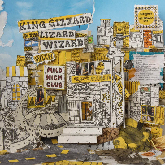 Image of Front Cover of 4415063C: LP - KING GIZZARD & THE LIZARD WIZARD, Sketches of Brunswick East (Heavenly Recordings; HVNLP143X, Europe 2025 Reissue, Black Bio-vinyl)   NEW/NEW