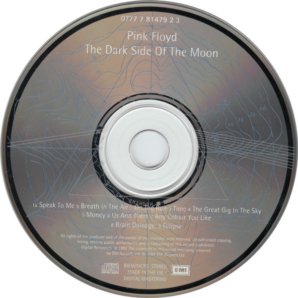 Image of Label Cover of CD - VG/VG+ - PINK FLOYD, The Dark Side Of The Moon (Twentieth Anniversary Edition) (EMI ; 0777 7 81479 2 3, Europe 1993 Reissue, Box Set, Booklet & 6 Inserts), ,  - 2816125C