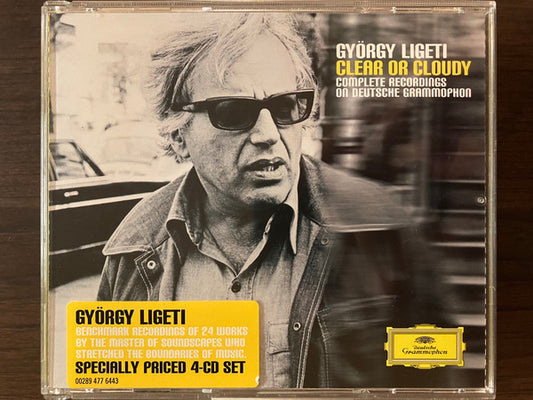 Image of Front Cover of 4235046E: 4xCD - GY�RGY LIGETI, Ligeti: Clear Or Cloudy � Complete Recordings On Deutsche Grammophon (Deutsche Grammophon; Complete Recordings On Deutsche Grammophon, Europe , Double CD Jewel Case, Booklet)   VG+/VG+