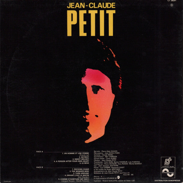 Image of Back Cover of 4225033E: LP - JEAN CLAUDE PETIT, Jean-Claude Petit (Charles Talar Records; CT 36201, France 1974)   VG/VG