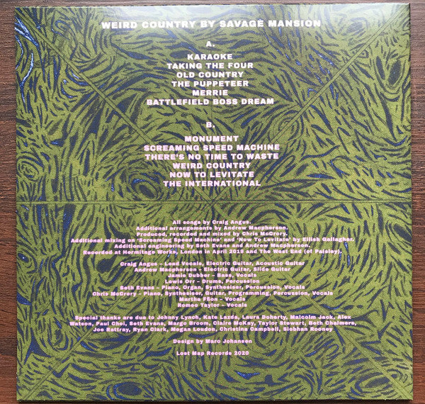Image of Back Cover of LP - EX/EX - SAVAGE MANSION, Weird Country (Lost Map Records ; LAT 019, UK 2020, No Booklet, Pink Vinyl, No CD), Still In Opened Shrinkwrap,  - 4225163E