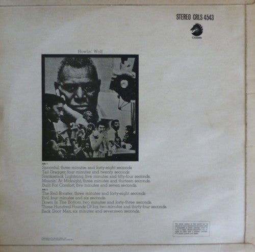 Image of Back Cover of LP - G+/G+ - HOWLIN' WOLF, The Howlin' Wolf Album (Chess; CRLS.4543, UK 1969, Laminated Flipback Sleeve, Stereo), Edge wear and creasing to sleeve. Disc has some unfeelable lines, close to VG.,  - 4245129S