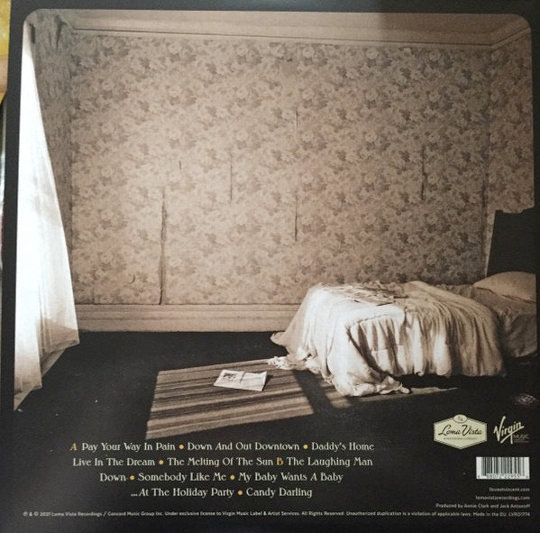 Image of Back Cover of 4225180E: LP - ST. VINCENT, Daddy's Home (Loma Vista; LVR01774, Europe 2021, Gatefold, Inner, No Insert, Grey/Black Swirl Vinyl) With Unused Gig Ticket  VG+/VG+