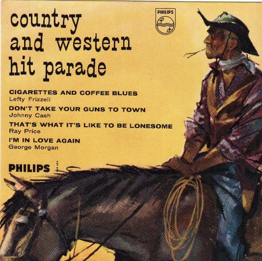 Image of Front Cover of 4225224E: 7" EP - LEFTY FRIZZELL, JOHNNY CASH, RAY PRICE, GEORGE MORGAN, Country And Western Hit Parade (Philips ; 429 592 BE, Netherlands 1959, Laminated Front Sleeve)   EX/EX
