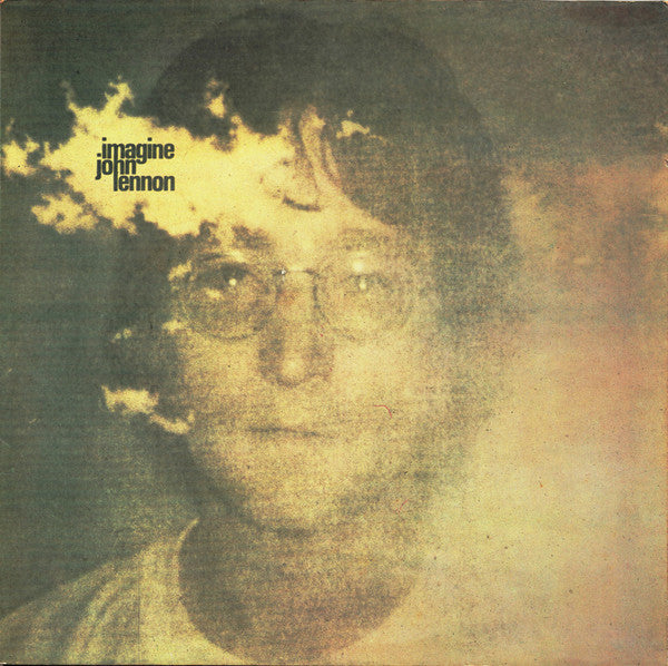 Image of Front Cover of 4215179C: LP - JOHN LENNON, Imagine (Apple Records; PAS 10004, UK 1971, Laminated Non Pinched Spine Sleeve, Inner, Poster, No Postcard) Has poster and inner, No Postcard, Inner is split along bottom edge, Disc is glossy with a few hairlines, Sleeve has pinches to edges and spine, Name on rear sleeve  VG/VG