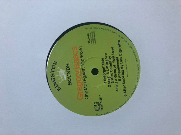 Image of Label Cover of LP - EX/EX - GREGORY ISAACS, One Man Against The World (Kingston Sounds; KSLP090, UK 2024 Reissue, Glossy Sleeve), ,  - 3146257S