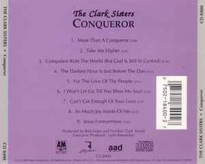 Image of Back Cover of 4235164E: CD - THE CLARK SISTERS, Conqueror (A&M Records; CD 8400, US 1988, Jewel Case)   VG+/VG+