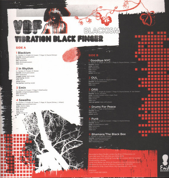 Image of Back Cover of 4245208S: LP - VIBRATION BLACK FINGER, Blackism (Enid Records; ENID003, UK 2017)   EX/EX