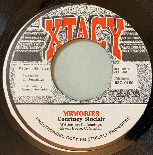 Image of Front Cover of 7" - /VG - COURTNEY SINCLAIR, Memories (xtacy; none, Jamaica 1990s), Some longer surface marks on A-side,  - 4215383C