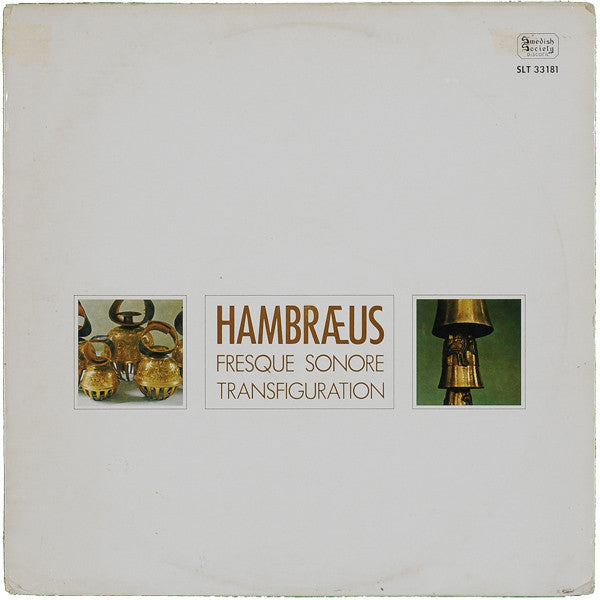 Image of Front Cover of LP - VG/VG+ - HAMBR US, Fresque Sonore / Transfiguration (Swedish Society Discofil; SLT 33181, Sweden ), Some edge wear and old stickers on sleeve. One light mark on disc.,  - 4245201S