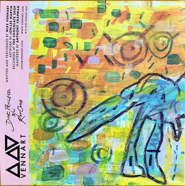 Image of Back Cover of 7" - VG+/VG+ - VENNART, Dick Privilege / Rat Catch (Not On Label (Vennart Self-relea; none, UK 2020, Picture Sleeve, Pink Vinyl), ,  - 4255197S