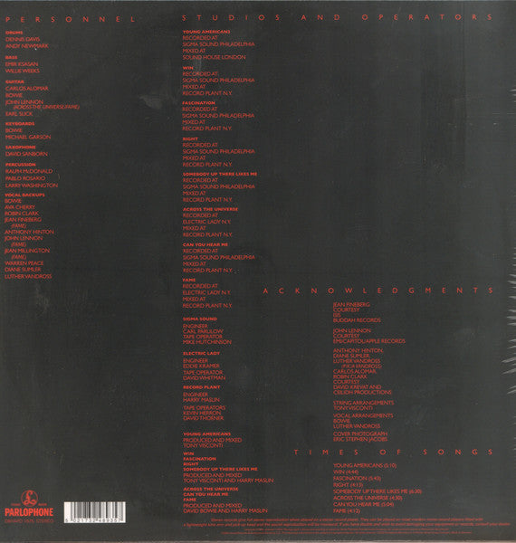 Image of Back Cover of LP - EX/EX - DAVID BOWIE, Young Americans (Parlophone; 5021732489357, Worldwide 2025 Reissue, Die Cut Picture Sleeve, Insert, Picture Disc), SEALED,  - 2946061S