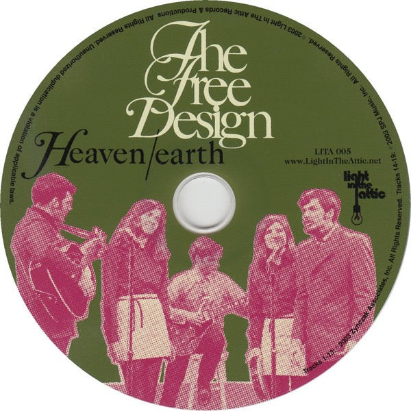 Image of Label Cover of CD - VG+/VG - THE FREE DESIGN, Heaven/Earth (Light In The Attic; LITA 005, US 2003 Reissue, Green Spine), ,  - 4215502C