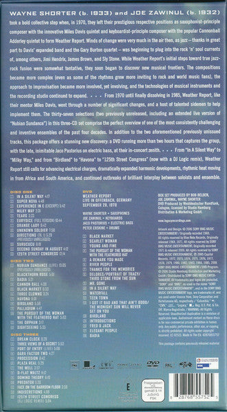 Image of Back Cover of 3xCD - VG+/VG+ - WEATHER REPORT, Forecast: Tomorrow (Legacy; 82876 85575 2, Europe 2006, Long Box Set, Booklet), ,  - 1916107C