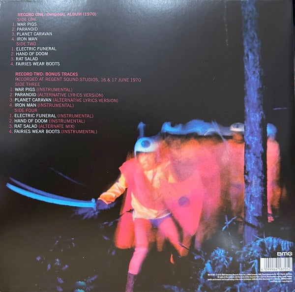 Image of Back Cover of 4515178C: 2xLP - BLACK SABBATH, Paranoid (Deluxe) (BMG; 964187051, Europe 2025 Reissue, 2 Inners, The iconic sophomore album from Black Sabbath, Paranoid, gets a deluxe 2LP treatment. The pioneering heavy metal group�s debut is bolstered by alternative and instrumental bonus tracks on the 2 disc and 2LP vinyl deluxe versions.)   NEW/NEW