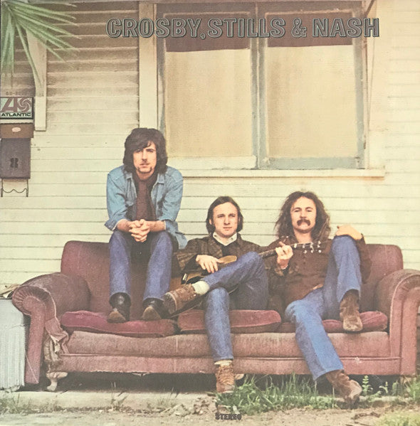 Image of Front Cover of 4345020S: LP - CROSBY, STILLS & NASH, Crosby, Stills & Nash (Atlantic; SD-8229, US 1969, Textured Pasteback Gatefold Sleeve, Insert, Monarch Pressing) Gold Record Award circular sticker on cover  VG+/VG+
