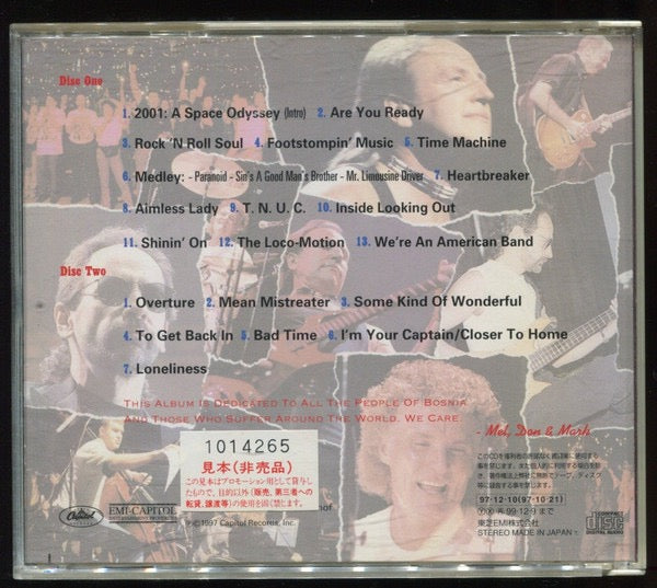 Image of Back Cover of 2xCD - VG+/VG+ - GRAND FUNK RAILROAD, Bosnia (Capitol Records; TOCP-50391/2, Japan 1997, Fatbox Double Case, Booklet, No Obi), ,  - 4315078C
