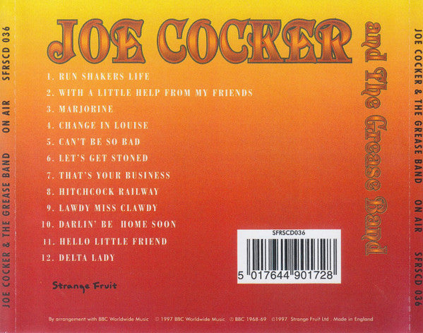 Image of Back Cover of 4355056S: CD - JOE COCKER AND THE GREASE BAND, On Air (Strange Fruit ; SFRSCD036, UK 1997)   VG+/VG+