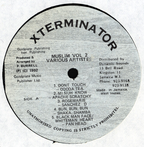 Image of Label Cover of LP - VG/EX - VARIOUS ARTISTS, Muslim Vol. 2 (Xterminator; DSR 9959, Jamaica 1992), Looks unplayed. Light wear on sleeve.,  - 3646149S