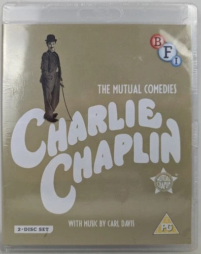 Image of Front Cover of 2xBlu-Ray - VG/VG+ - CHARLIE CHAPLIN, Charlie Chaplin: The Mutual Comedies (BFI; BFIB1210, UK 2015 Reissue, Slipcase, Booklet), Small bump on slipcase.,  - 3516291C