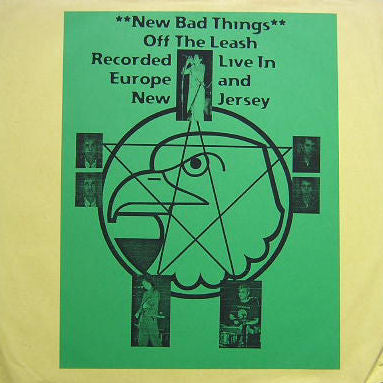 Image of Front Cover of LP - VG+/VG - NEW BAD THINGS, Off The Leash (Recorded Live In Europe And New Jersey) (Blackbean And Placenta Tape Club ; BBPTC 61, US 1997, White Label, Pasted Prints On Plain Sleeve, One Sided, Blue Print On Front, Pink On Rear), ,  - 4325138E