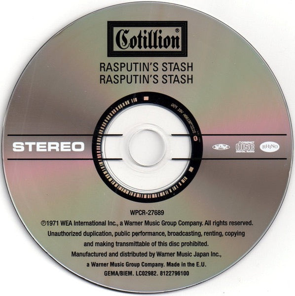 Image of Label Cover of 4335080E: CD - RASPUTIN'S STASH, Rasputin's Stash (Cotillion; 8122-79610-0, Europe 2013 Reissue, Jewel Case, With Obi)   VG+/VG+