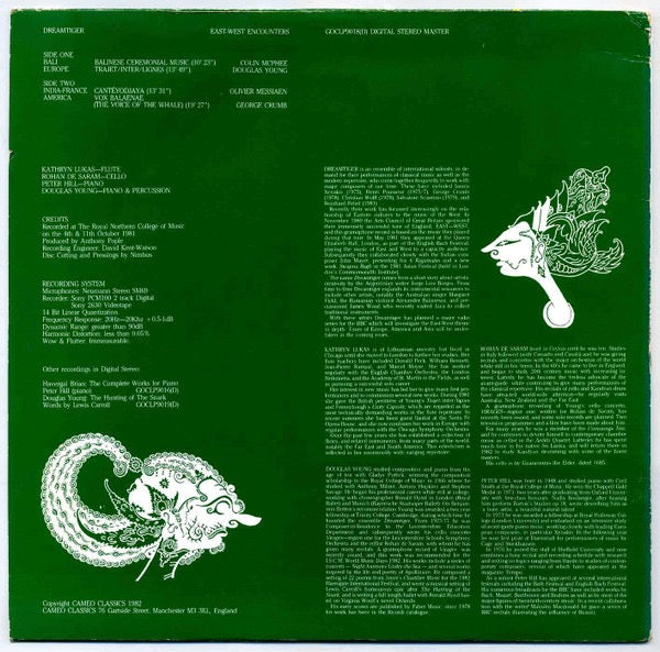 Image of Back Cover of LP - VG+/VG+ - DREAMTIGER, East-West Encounters (Cameo Classics; GOCLP9018(D), UK 1982), ,  - 4126285E