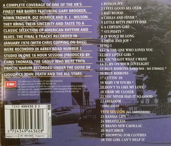Image of Back Cover of 4355107S: CD - THE PARAMOUNTS, At Abbey Road 1963-1970 (EMI; 7243 496436 2 8, UK & Europe 1998)   VG+/VG+