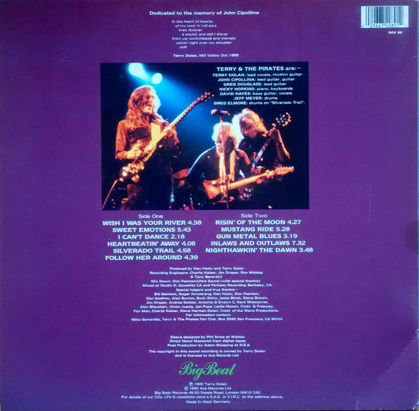 Image of Back Cover of LP - VG/VG - TERRY AND THE PIRATES, Silverado Trail (Big Beat Records; WIK 89, UK 1990), Strong VG,  - 4315350C