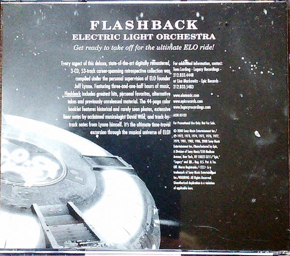 Image of Back Cover of 3xCD - VG+/VG+ - ELECTRIC LIGHT ORCHESTRA, Flashback (Epic; AE3K 85123, US 2000, Promo, Fatbox Double Case), ,  - 4315356C