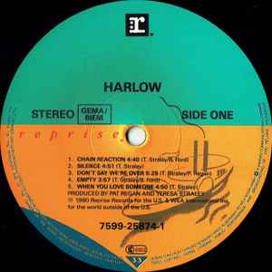 Image of Label Cover of LP - VG+/VG+ - HARLOW, Harlow (Reprise Records; 7599-25874-1, Europe 1990, Inner), ,  - 3526190E