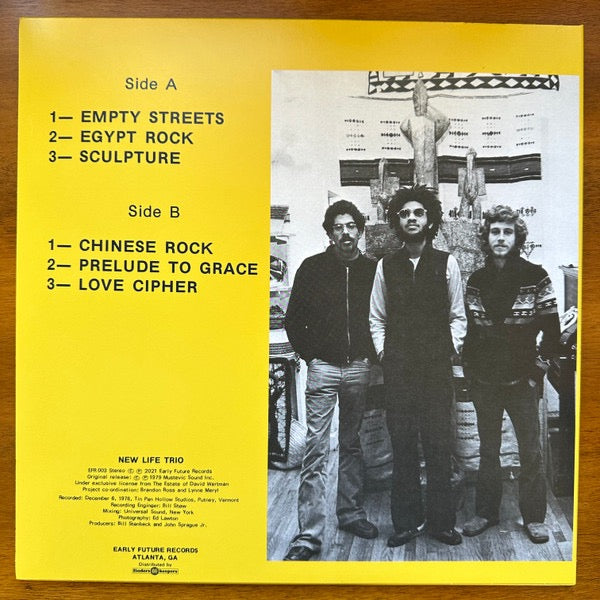 Image of Back Cover of LP - VG+/VG+ - NEW LIFE TRIO, Visions Of The Third Eye (Early Future Records; EFR003, US 2021 Reissue, Booklet, Download Code), Still In Opened Shrinkwrap,  - 4315600C