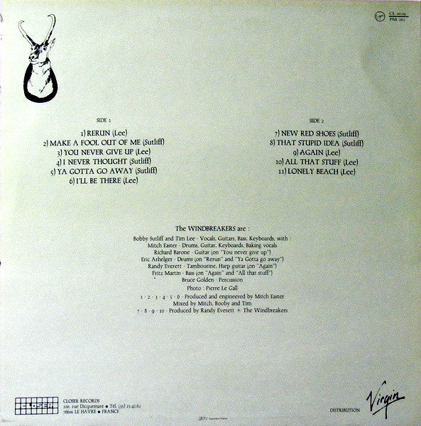 Image of Back Cover of LP - VG+/VG+ - WINDBREAKERS, The Disciples Of Agriculture (Closer Records; CL 0029, France 1985), ,  - 4445017S