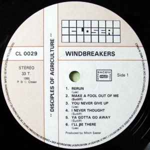 Image of Label Cover of LP - VG+/VG+ - WINDBREAKERS, The Disciples Of Agriculture (Closer Records; CL 0029, France 1985), ,  - 4445017S