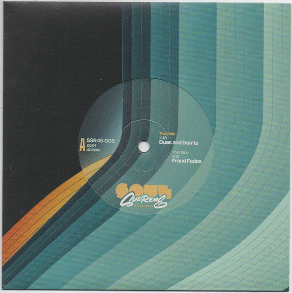 Image of Front Cover of 7" - EX/EX - SOUL SUPREME, Dues and Don'ts / Fraud Fades (Soul Supreme Records; SSR45008, Netherlands 2024, Company Sleeve), ,  - 4425031E