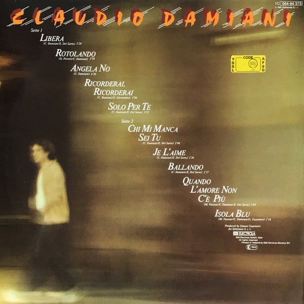 Image of Back Cover of LP - VG/VG - CLAUDIO DAMIANI, Claudio Damiani (EMI; 1C 064-64 373, Germany 1981), Old shop stickers on sleeve.,  - 4445087S