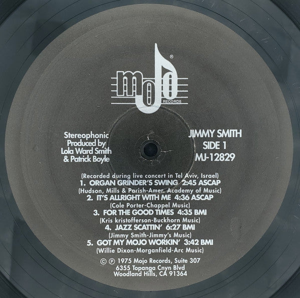 Image of Label Cover of LP - VG+/VG+ - JIMMY SMITH, '75 (Mojo Records; MJ-12829, US Reissue), ,  - 4425079E