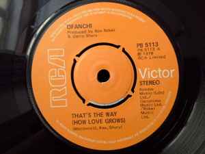 Image of Front Cover of 7" - G+/VG+ - OFANCHI, That's The Way (How Love Grows) / One More Minute (RCA Victor; PB 5113, UK 1978, Company Sleeve), Rip on company sleeve,  'Not for resale' sticker on B side.,  - 4455159S