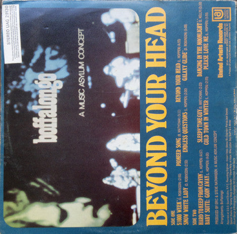 Image of Back Cover of LP - VG/G - BOFFALONGO, Beyond Your Head (United Artists Records; UAG 29130, UK 1970, Textured Gatefold Sleeve), Lots of light marks and hairlines, Plays pretty well, Sleve intact, Edge wear,  - 4415158C